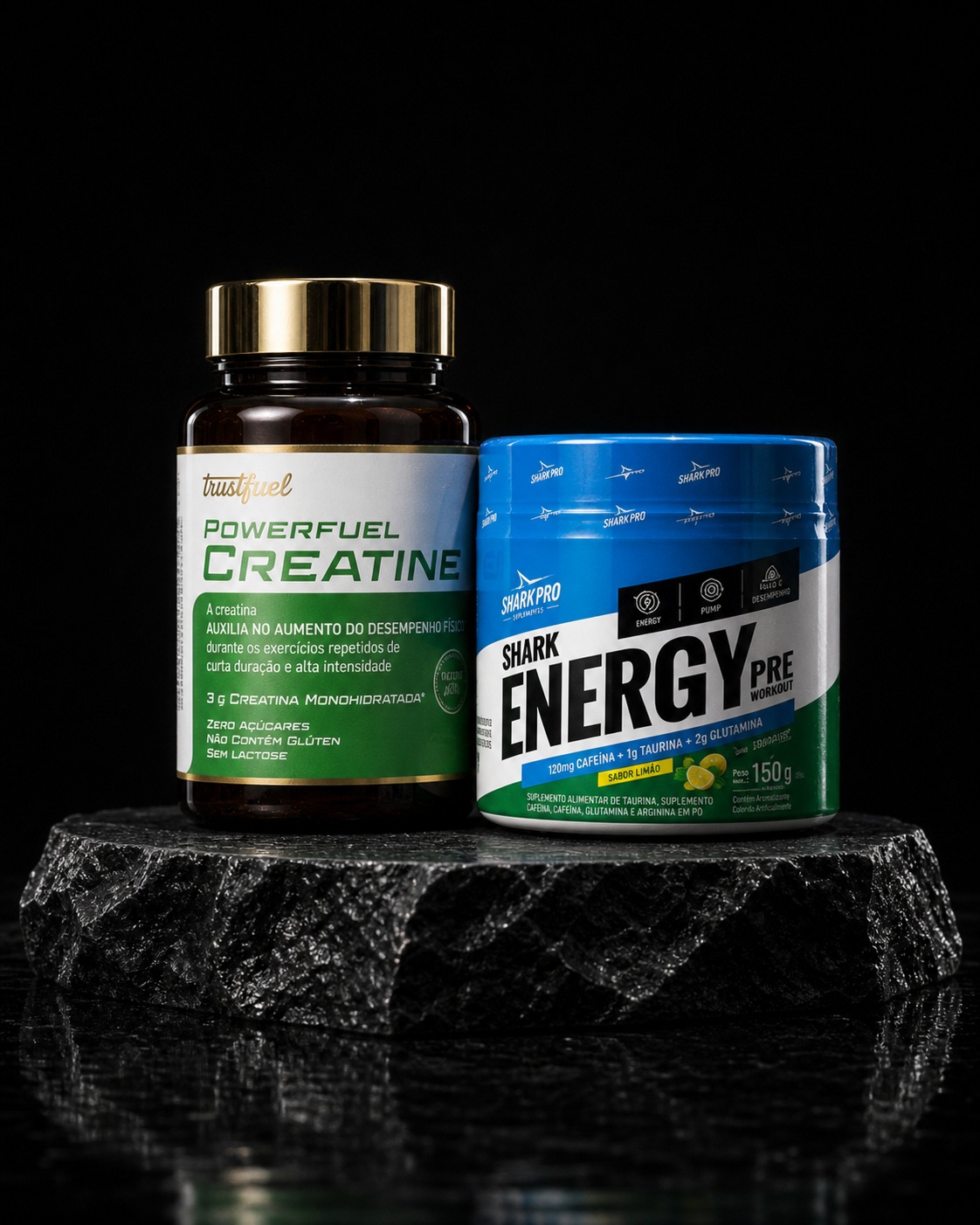 Combo Powerfuel Creatine + Shark Energy Pré-Treino