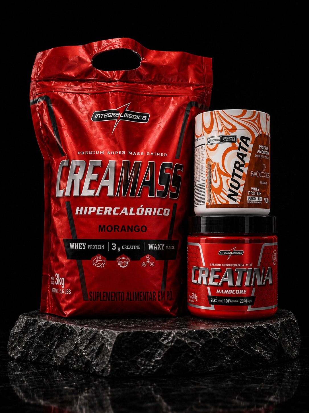 Combo Creamass Hipercalórico + Creatina Hardcore + Nutrata