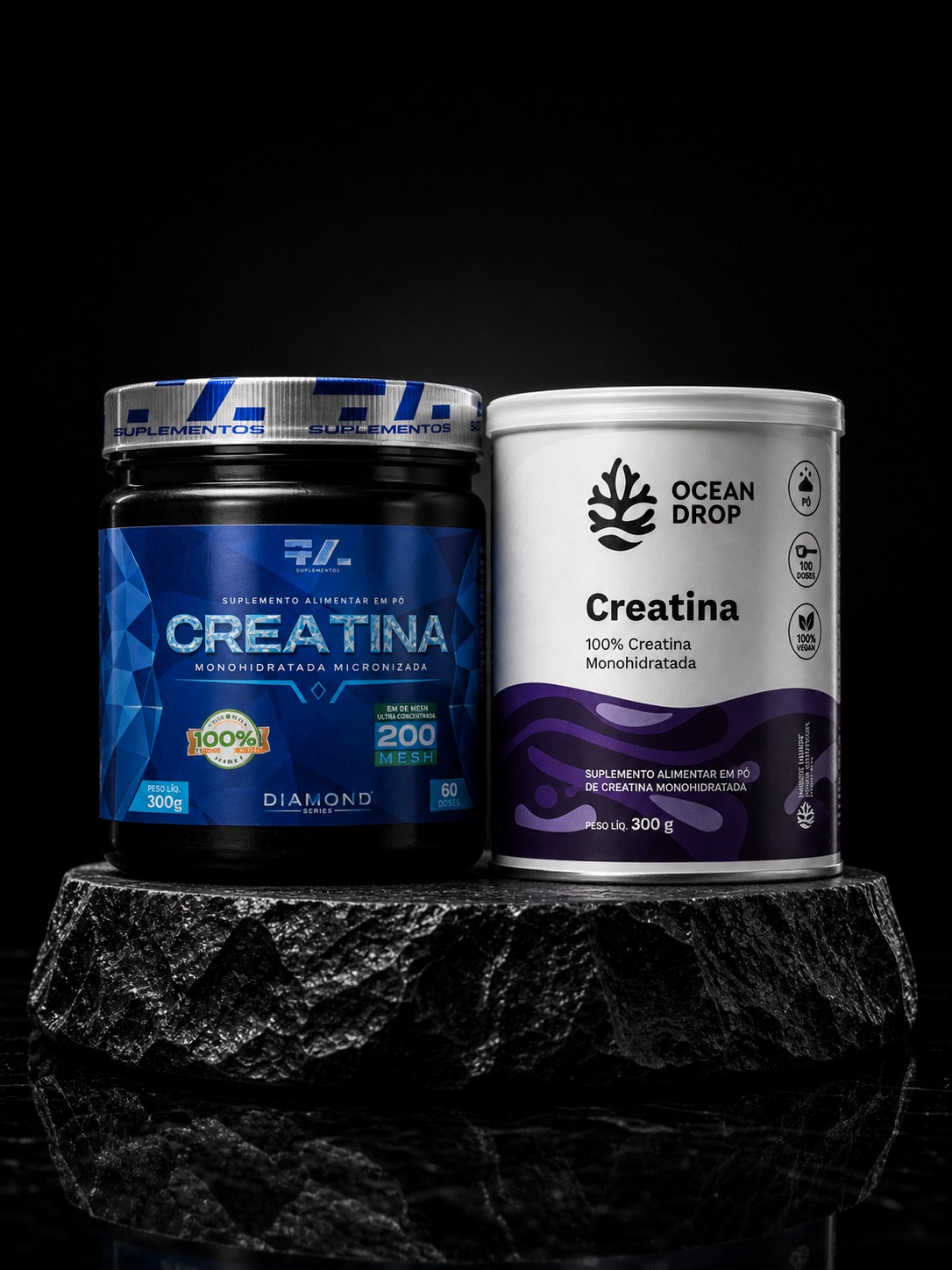 Kit Creatina Diamond 300g + Creatina Ocean Drop 300g